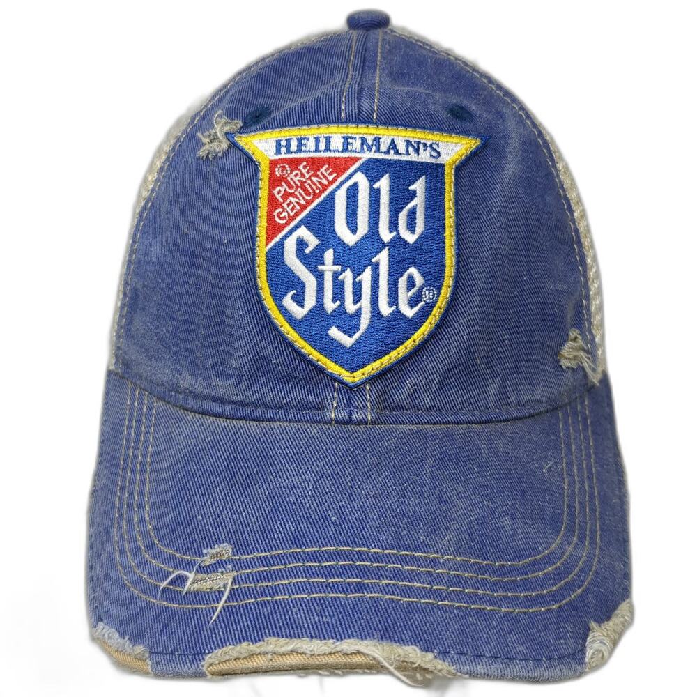Headmost Heileman Old Style Beer Blue One Size Trucker Hat Mesh Snapback Logo
